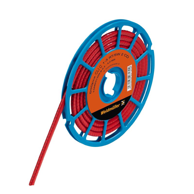 1568251686 - Red PVC Cable Markers for 2.5-5mm Diameter Conductors (Pack of 500)