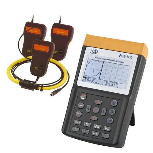 PCE-830-3 - 3-Phase AC Clamp Tester with LCD & Data Logging