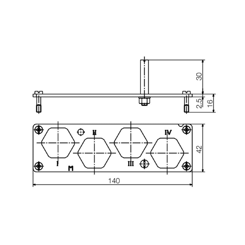 1160440000 - 4-Pole Stainless Steel Insert, 46mm Height, RoHS Compliant