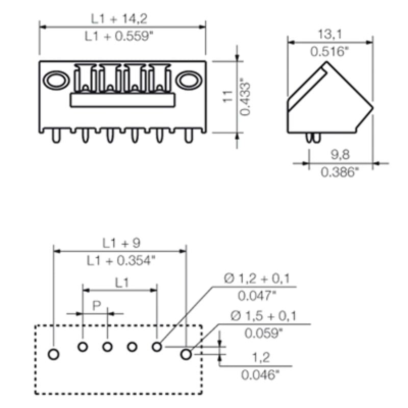 1978120000 - 3.81mm Male PCB Plug Connector, 6 Poles, 135° Angle (Pack of 50)
