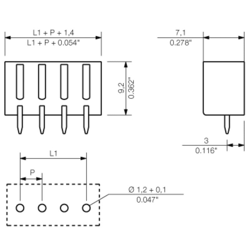 1793640000 - 3.81mm Male PCB Connector with 5 Poles, Tinned Finish (Pack of 84)