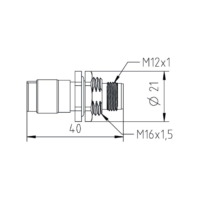 2664790000 - M12 D-Coded Connector, 4A, IP67, 9mm Max Diameter
