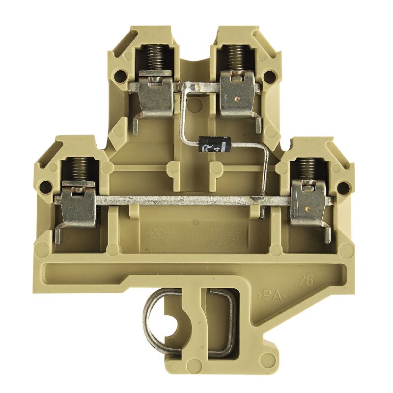 0484060000 - 4-Connection Beige and Yellow Terminal Block, 4 mm², 380V (Pack of 25)
