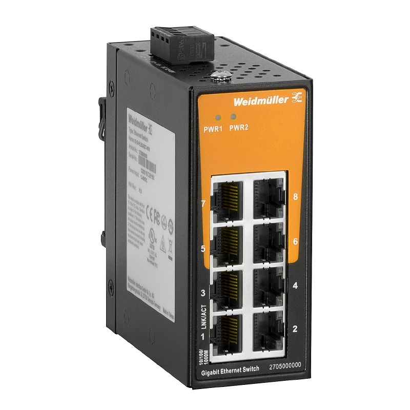 2705000000 - 8-Port Gigabit Ethernet Network Switch, -40°C to 75°C