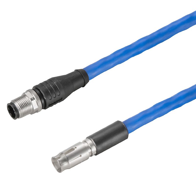 2503760050 - 0.5m HDC Cat. 5e Cable, D-Coded, 7.25mm Diameter