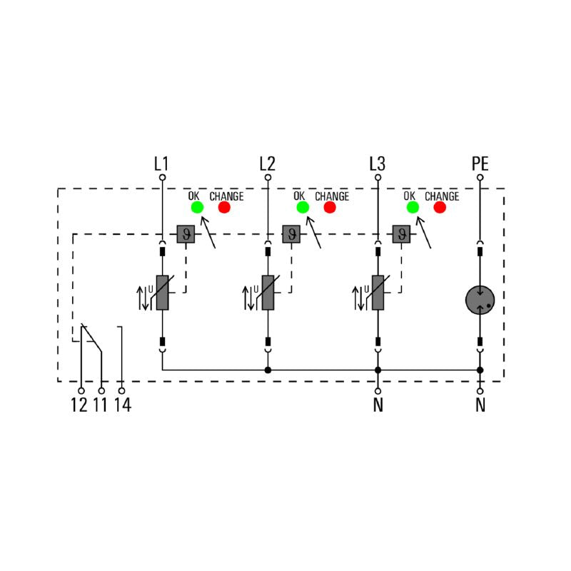 1352240000 - VPU I 3+1 R 280V Electrical Protection Device, 12.5KA Capacity