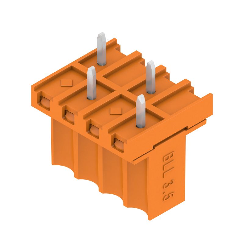 1376330000 - 3.50mm Orange 4-Pole PCB Connector with THT Solder (Pack of 38)