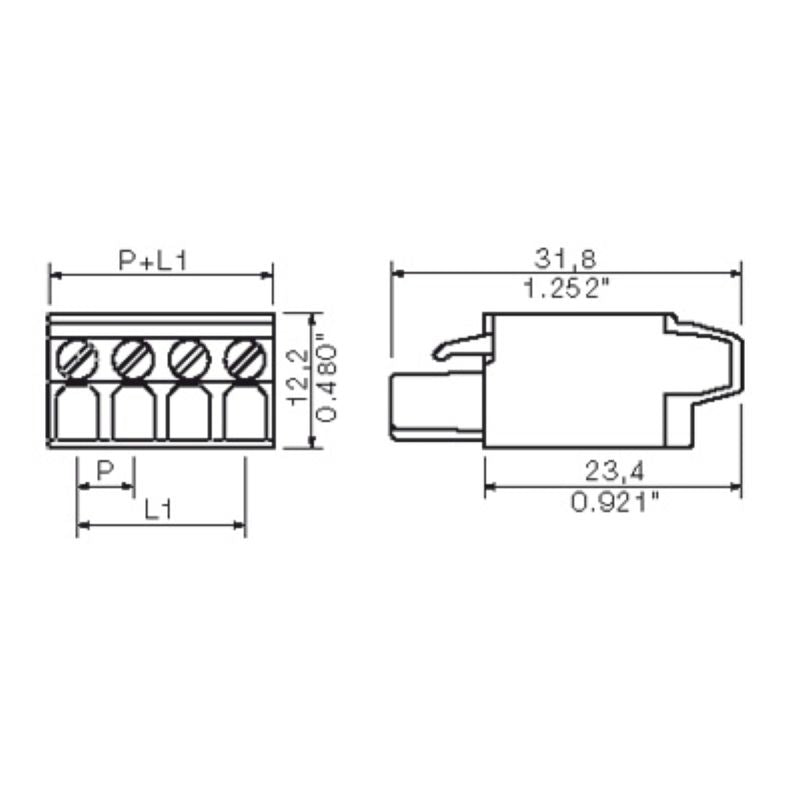 1500510000 - 5.08mm 12-Pole Female PCB Connector, 180° Top Connection (Pack of 30)