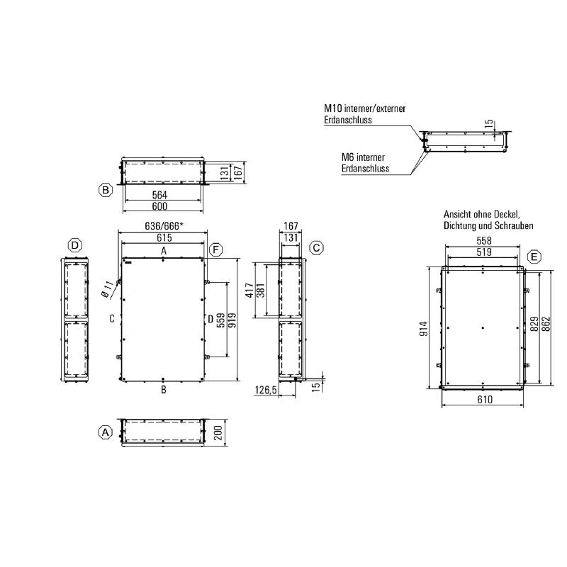 1196670000 - Klippon Stainless Steel Terminal Box, 914mm x 610mm x 200mm