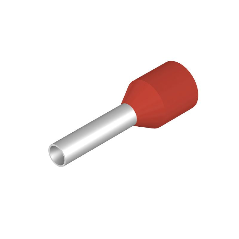 9025980000 - Red Wire End Ferrule with Plastic Collar for Electrical Use (Pack of 500)