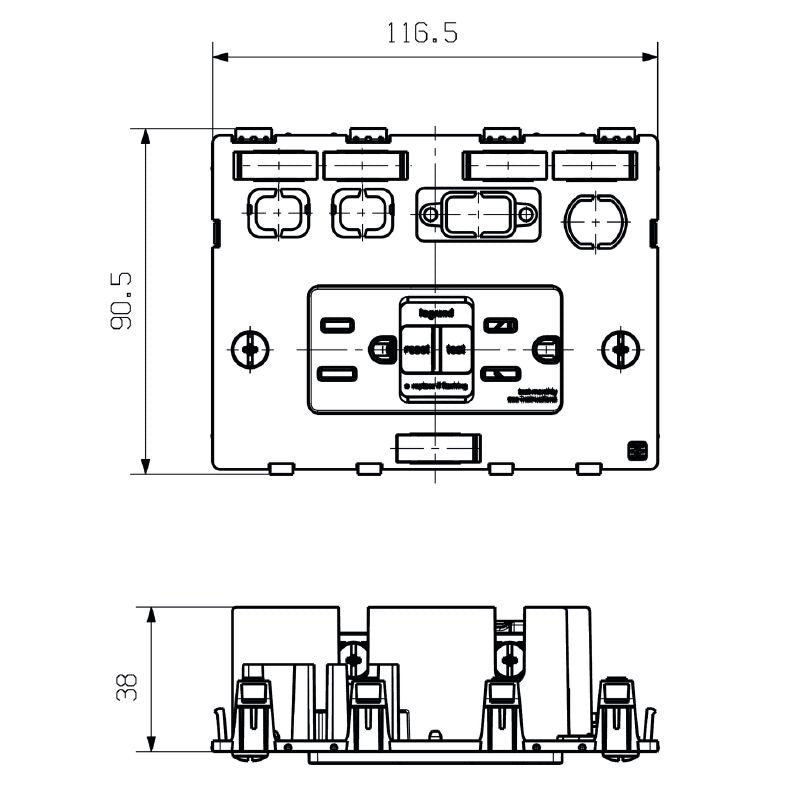 2003370000 - Unshielded FrontCom Insert Plate, 23mm Height, Grey Housing