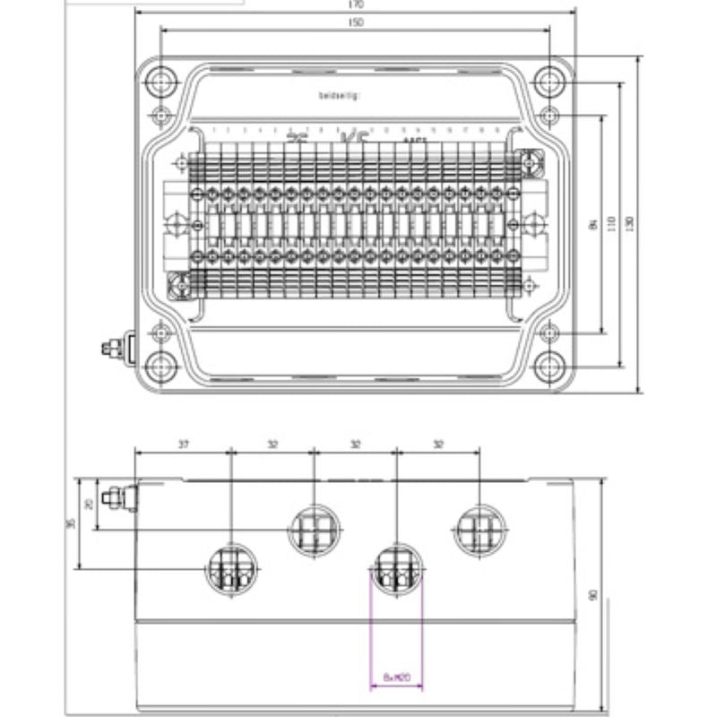 8000004218 - KLIPPON K5 Terminal Box, 170mm x 130mm x 90mm, IP66/IP67