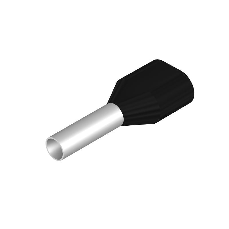 9004420000 - Black Twin Wire Ferrule, 6.5mm Collar, RoHS Compliant (Pack of 500)