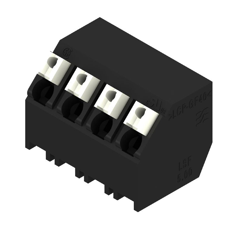 1888590000 - 5mm Pitch Black PCB Terminals, 4 Poles, 135° Design (Pack of 190)