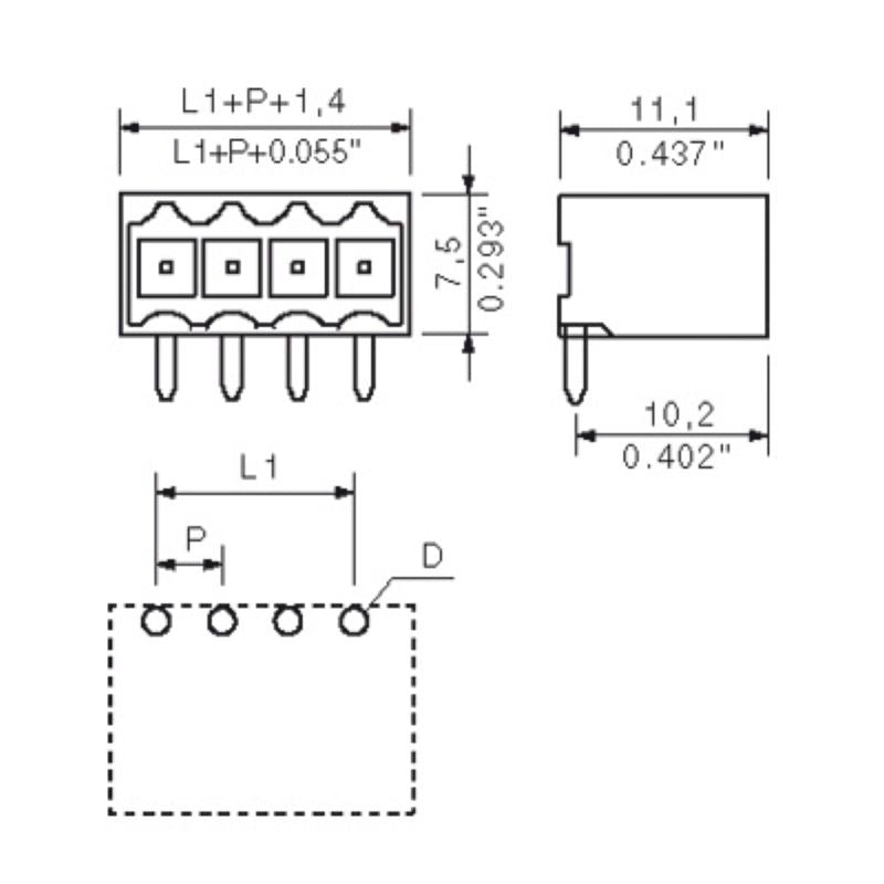 1841770000 - 3.5mm Male PCB Connector, 16 Poles, 90° Angle (Pack of 50)