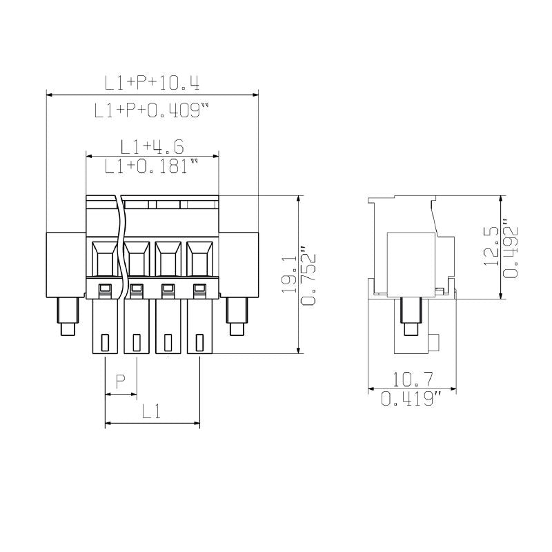 2642520000 - 7-Pole 90° Connector for 0.2-1.5 mm² Wires (Pack of 108)