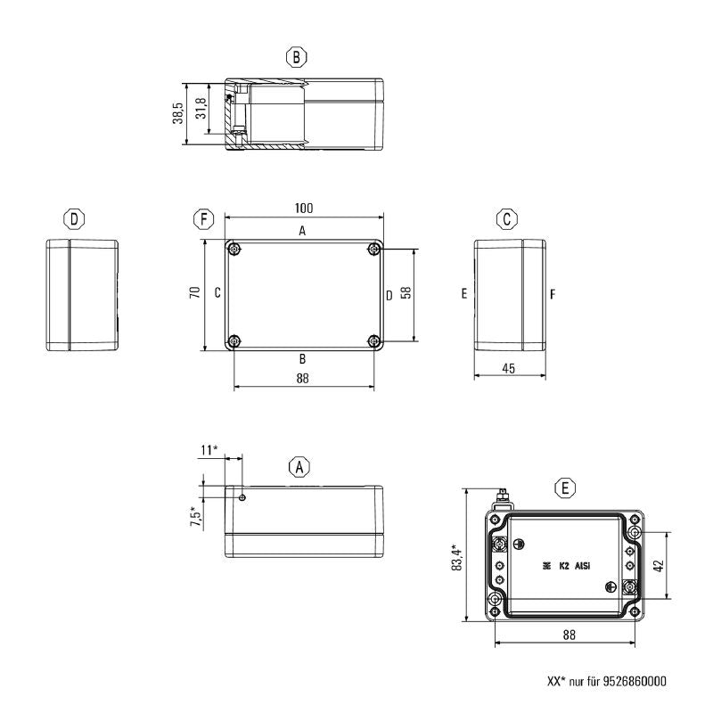 9526860000 - Compliant 70mm Aluminium Enclosure for Hazardous Environments