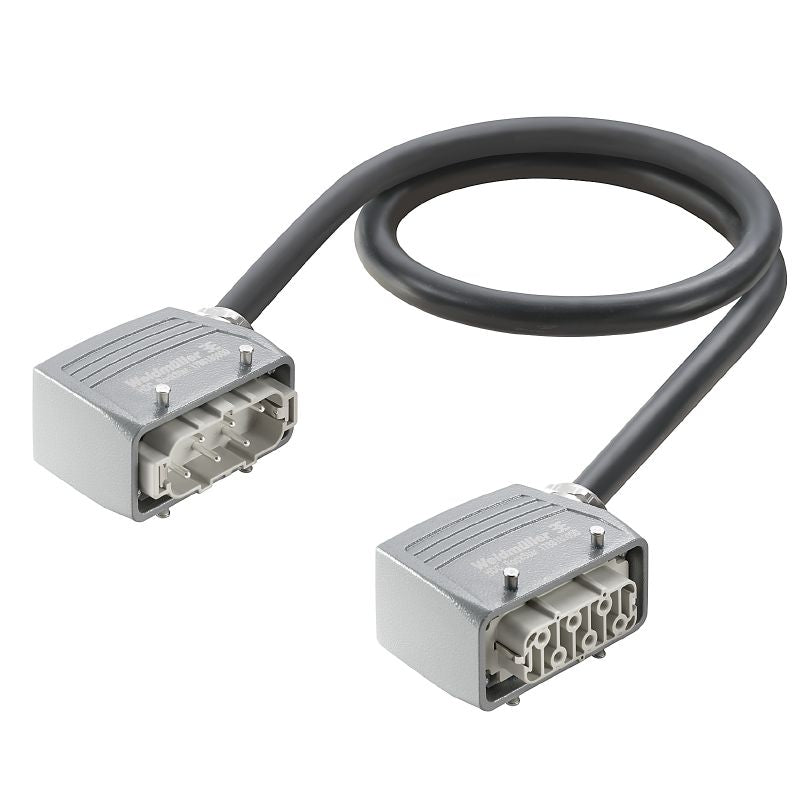 2712320200 - 2m IP65 Heavy-Duty Connector Assembly, 6 Poles, 400V