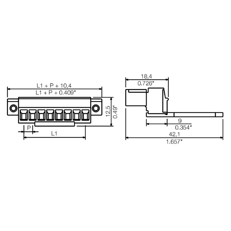 1237190000 - 3.81mm Male PCB Connector, 9 Poles, 180° Angle (Pack of 50)