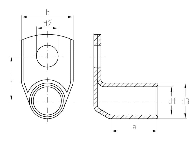 1496030000 - 90° Cable Lug for 70 mm² Conductors (Pack of 25)