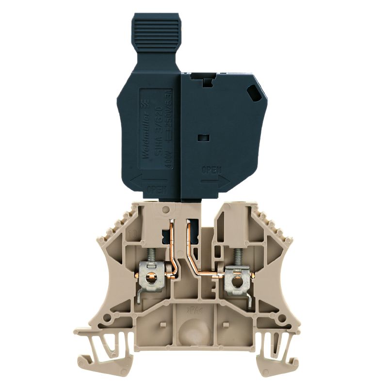 1763940000 - Dark Beige Fuse Terminal with 2 Connections for TS 35 Rails (Pack of 25)