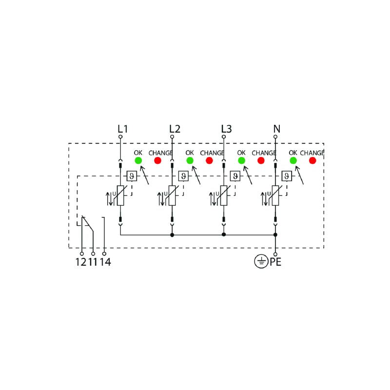 2730750000 - 72mm Surge Protector for 400V AC with Remote Contact