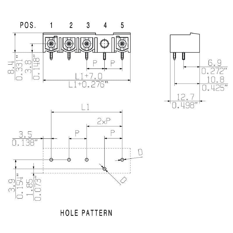 1081780000 - 4-Pole Male Header Connector, 7.62mm Pitch, Black (Pack of 48)