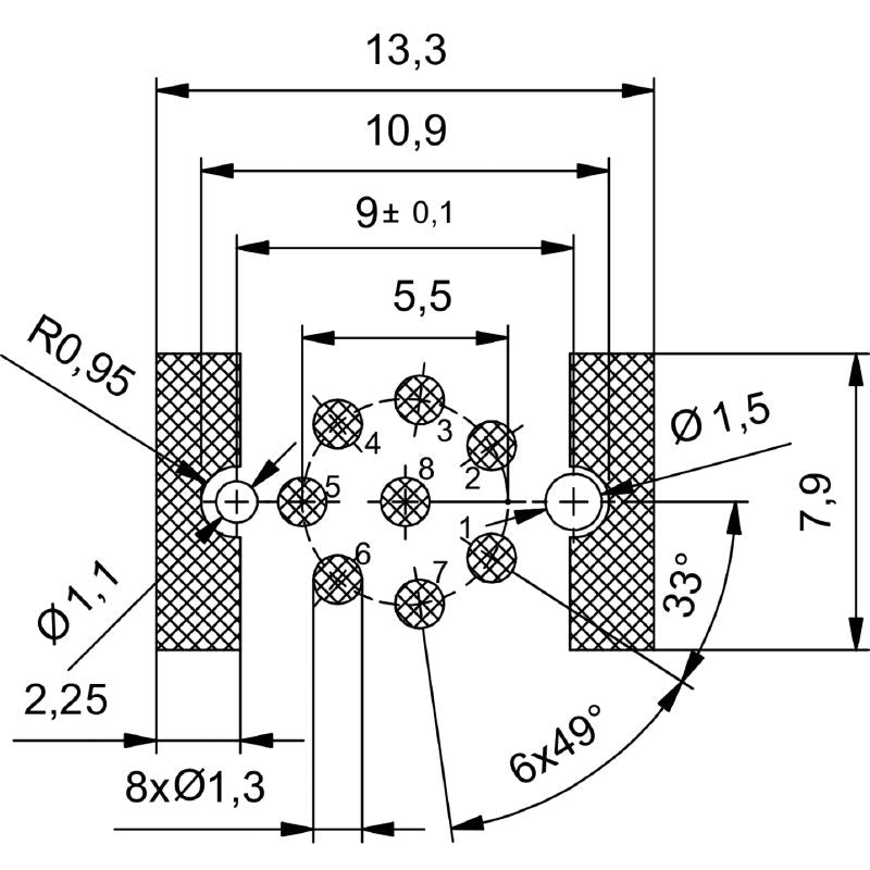 2422480000 - IP67 M12 Connector with 8 Poles, RoHS Compliant (Pack of 25)