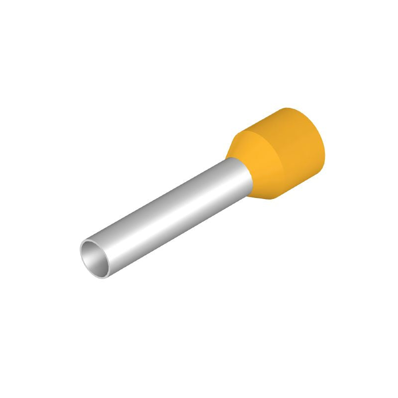 9019230000 - Yellow 6mm² Wire-End Ferrule, 6.3mm Collar, 26mm Length (Pack of 100)
