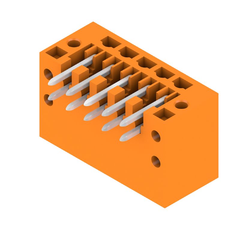 1756020000 - 10-Pole Orange PCB Connector with 3.5mm Pins at 90° Angle (Pack of 72)