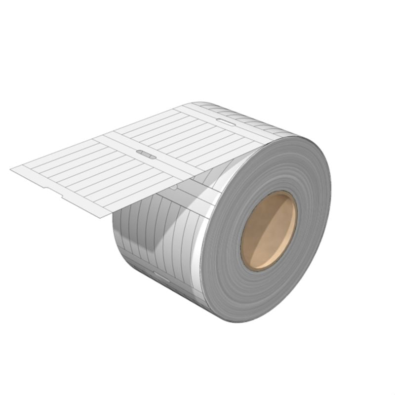 2518620000 - 40x6.3mm White Polyester Markers, 3000 per Roll (Pack of 3000)