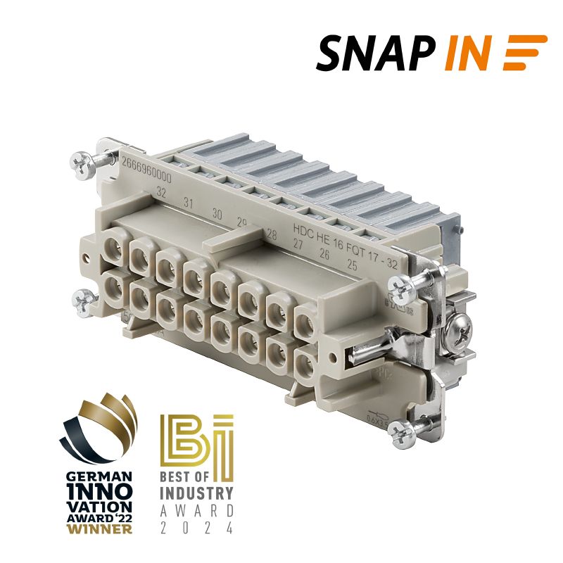 2666960000 - 16-Pole SNAP IN HDC Connector, 6 Compact Size, 500V, 16A