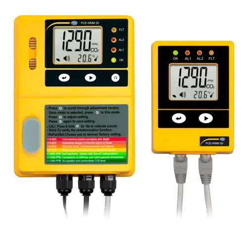 PCE-WMM 50 - Wall-Mounted CO2 Analyzer with Remote Display
