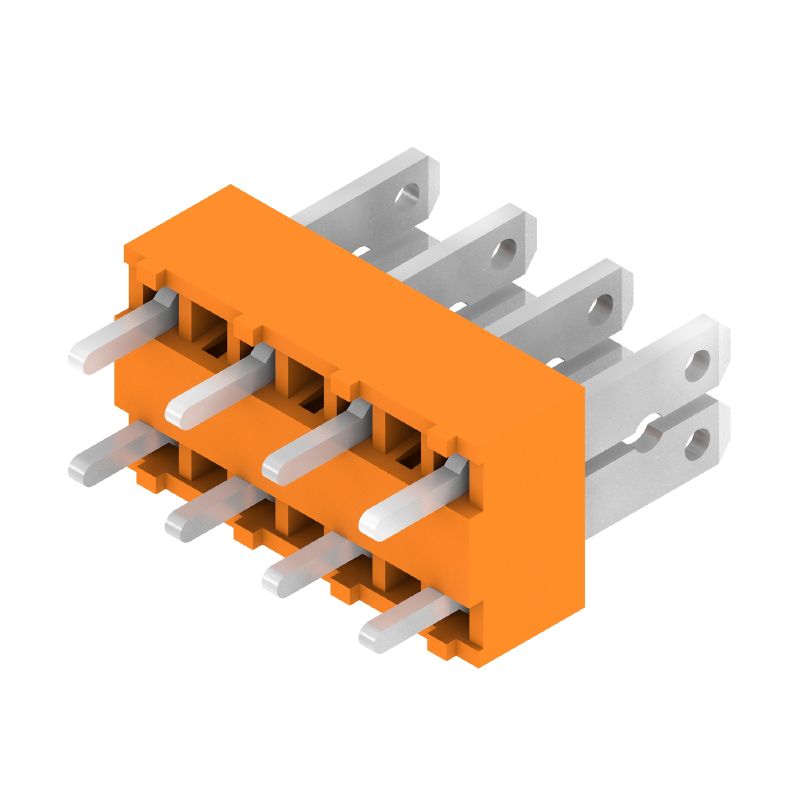 9500430000 - 5.00mm Orange PCB Terminals with 180° Connection, 4 Poles (Pack of 100)