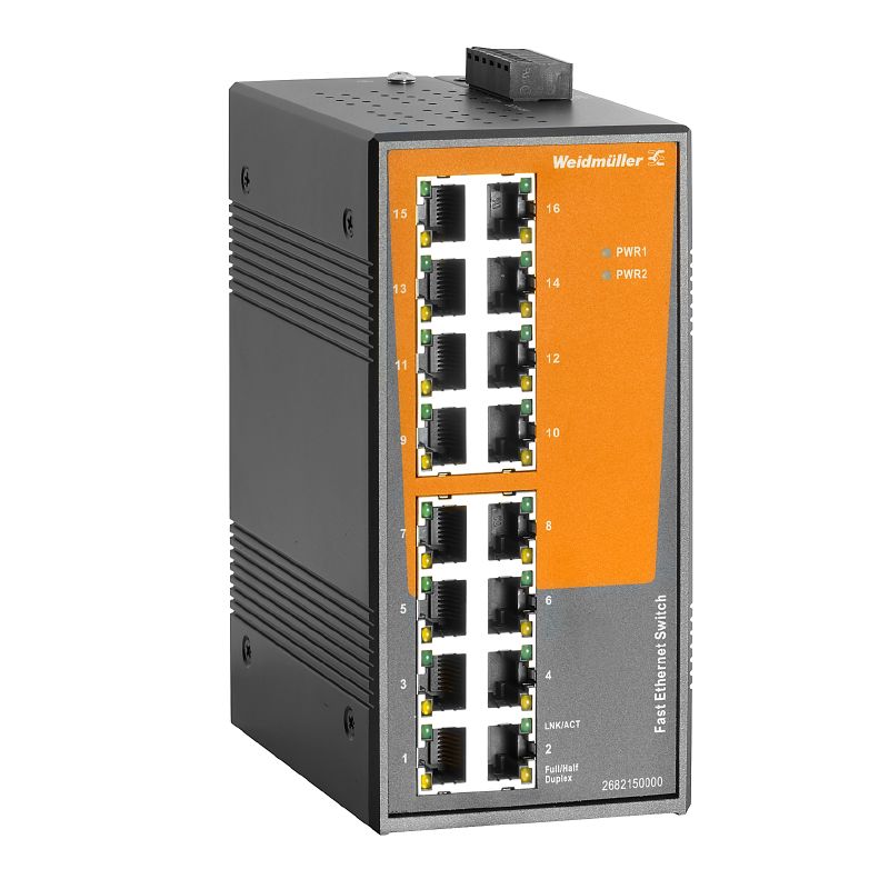 2682150000 - 16-Port Fast Ethernet Switch, IP30, Unmanaged, -40°C to 75°C
