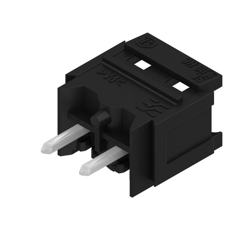 2551440000 - 2-Pole Black PCB Connector with 5.08mm Pitch, 180° Elbow (Pack of 100)