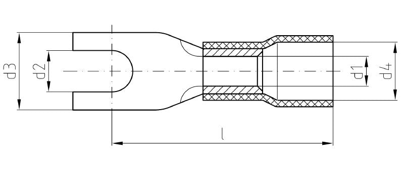1491340000 - Insulated 10 mm² Cable Connector with Terminal End and C 6 Hole (Pack of 50)