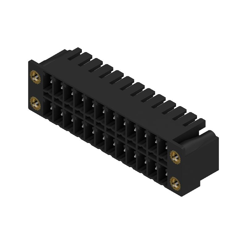 1041430000 - 24-Pole 90° Black PCB Connector with 3.2mm Solder Pins (Pack of 50)