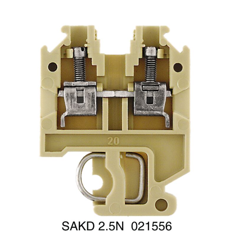 0215560000 - Beige 2.5 mm² Feed-Through Terminal Block, 24A Capacity (Pack of 100)