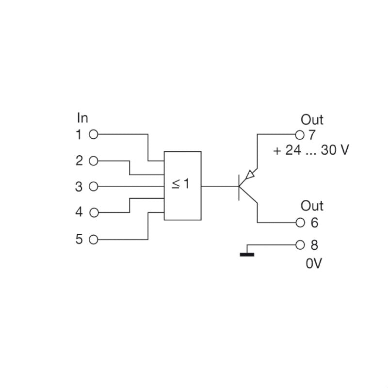 8218440000 - Compact 24VDC OR Gate Module, 65mm Deep, 5mA Current (Pack of 5)