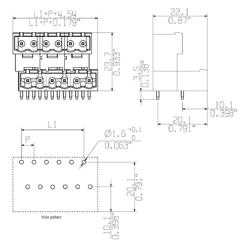 2648870000 - 5.08mm PCB Mount Connector with 90° Elbow, Features 6 Poles (Pack of 90)