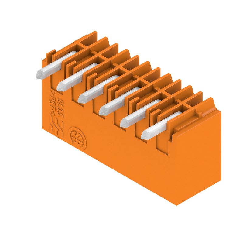 1605110000 - 3.50mm 6-Pole PCB Connector in Orange, THT Solder (Pack of 50)