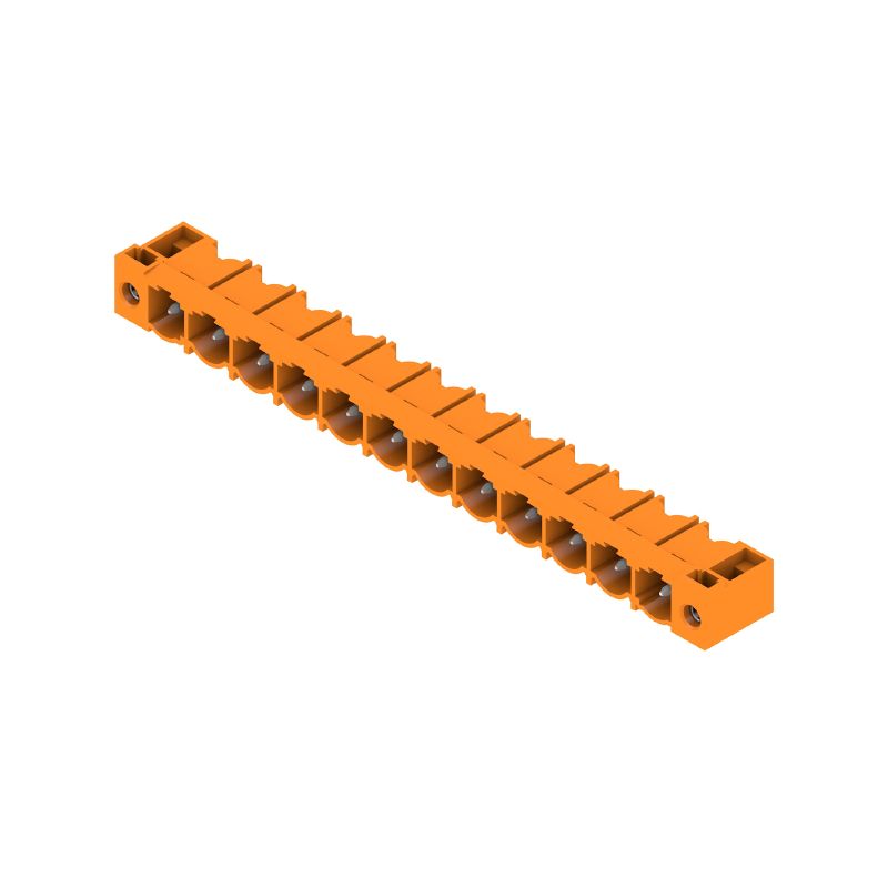1124400000 - 7.62mm Male PCB Connector, 12 Poles, Tinned Orange (Pack of 18)