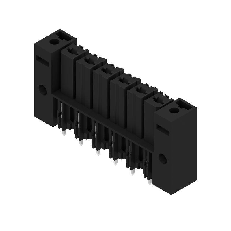 1928770000 - 7.62mm Black PCB Connector with Clip-On Flange (Pack of 50)