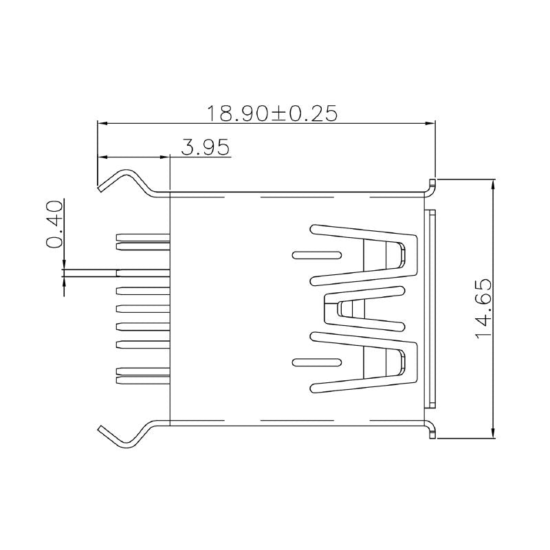 1549730000 - 5 Gbps USB 3.0 PCB Connector with 8 Poles (Pack of 500)