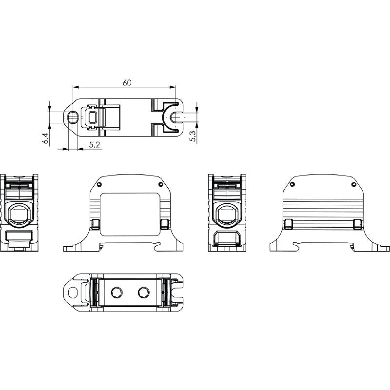 2502570000 - Black 50mm² 150A Distributor Terminal with Screw Connections (Pack of 9)
