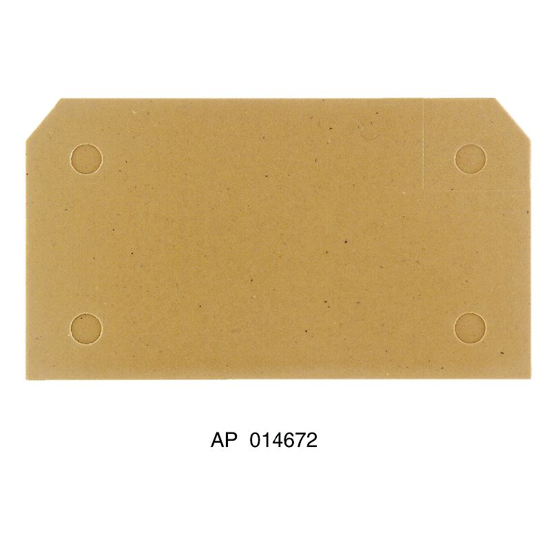 0146720000 - Snap-Mount End Plate, 65mm Height, Dark Beige/Yellow (Pack of 20)