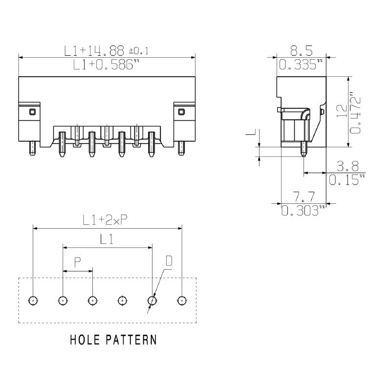 1148440000 - 5.08mm 23-Pole Tinned PCB Connector with Solder Flange (Pack of 12)
