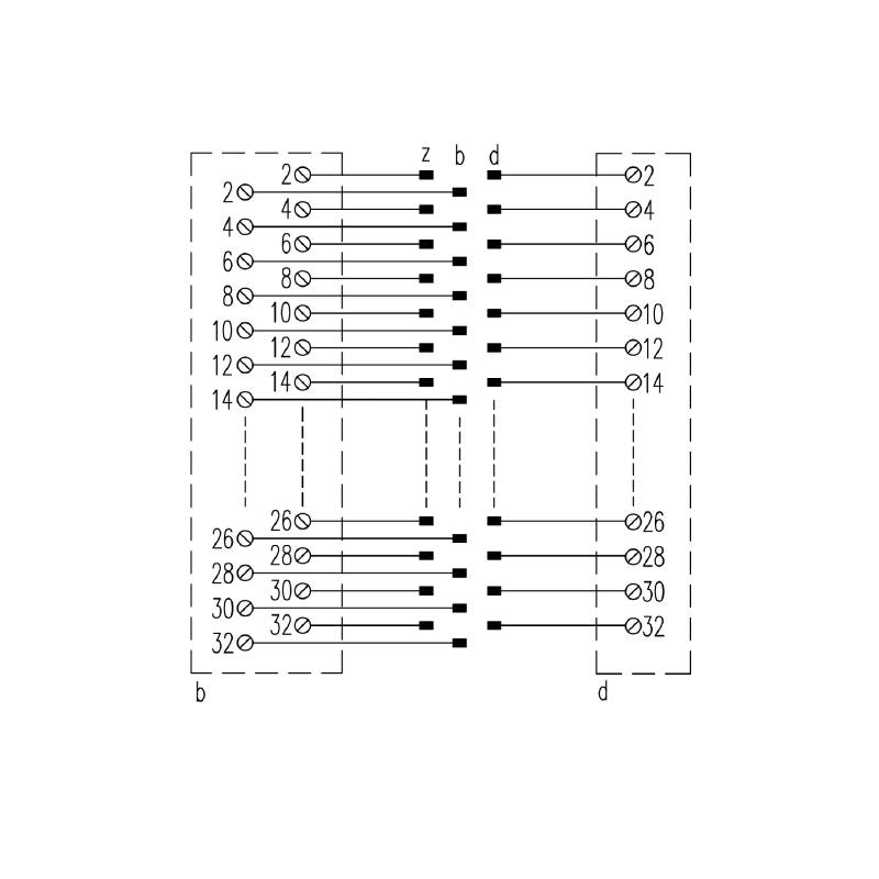 0587060000 - DIN 41612 Female Connector, 48 Poles, 144mm Depth