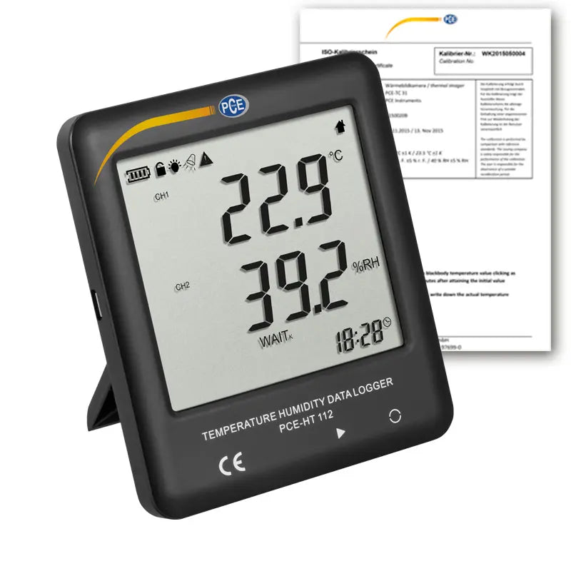 PCE-HT 112 - Compact Temperature & Humidity LCD Thermometer with USB Connectivity